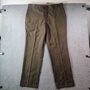 Caravelli Dress Pants Men 40 x 33 Flat‎ Front Tan Brown